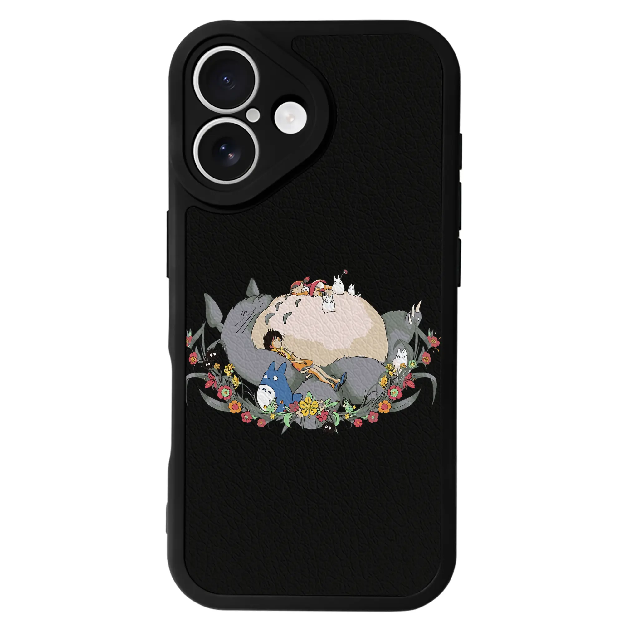 となりのトトロ グッズ トトロ - IPhone 16シリーズ対応 ・ シリコンスマホケース ・ レザー調 ・ 高精度フィット ・ 耐衝撃 ・ ワイヤレス充電対応 ・ 精密カット